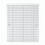 Ruby Deals Smooth Faux Wood Window Venetian Blinds with TAPE - 50mm slats TRIMMABLE Easy Fit Home Office White Window Blinds (White With Tape, 90cm x 150cm)