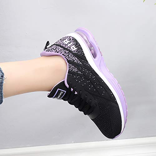 GANNOU Women's Air Athletic Running Shoes Fashion Sport Gym Jogging Tennis Fitness Sneaker Purple 10 B(M) US