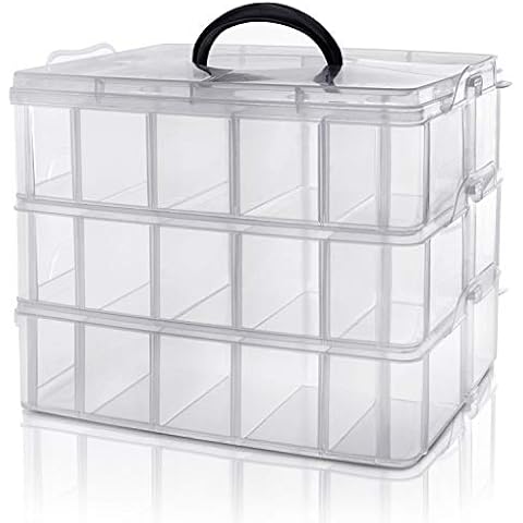 Kurtzy 3-stufige Stapelbare Aufbewahrungsbox mit 30 Fächern Cover