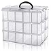 Kurtzy Scatola con Scomparti a 3 Livelli - Scatoline Plastica Trasparente - Massimo 30 Scomparti - Scatole Porta Minuteria per Giocattoli, Gioielli, Perline, Arte e Strumenti - Scatola Organizer