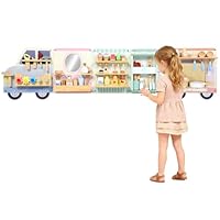 AIYAPLAY Wooden Sensory Wall Panels, Truck Busy Board for Kids, 5 in 1 Sensory Wall Toys, Early Educational Learning Toys for Daycare, Playroom, Home, for Toddlers, Boys and Girls 3 Years+