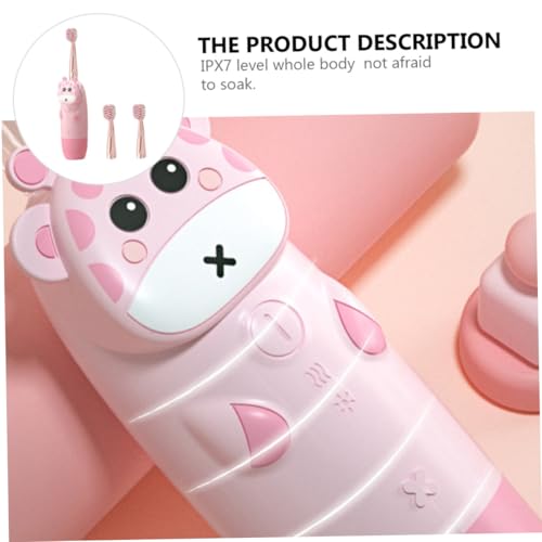 1 Satz Sonic Vibrations Kinderzahnbürste Elektrische Zahnbürste für Ergonomisches Design Teilig Bürstenköpfe Batterie Sanfte Borsten Buntem Cartoon Design für Gründliche – Bild 3