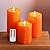 Eywamage Orange Dripping Wax Flameless Pillar Candles with Remote, Flickering Battery Operated Halloween LED Candles Set of 3