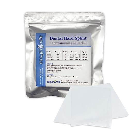 Dental Hard Splint, Thermoforming Materials for Vacuum Forming Machine 5''x 5'' (1.0MM-20PCS)