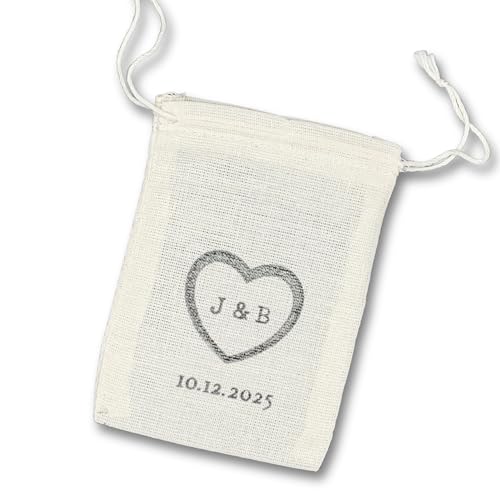 Personalized Wedding Ring Bag (Plain Heart)