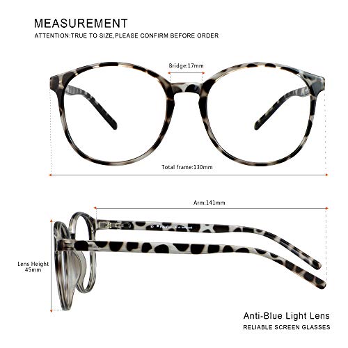 Image of Vintage Round Blue Light Blocking Glasses 3 Packs Anti Eyestrain UV Filter Computer Glasses Anti-Blue Light Glasses for Men Women Leopard+Transparent+Black Purple