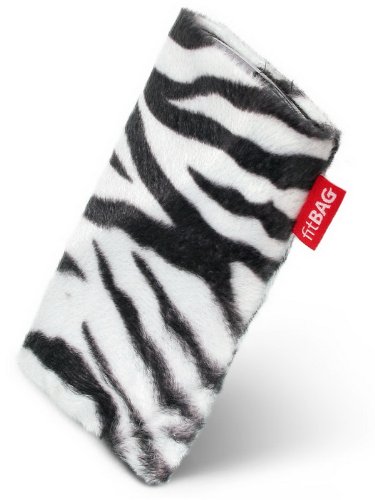 fitBAG Bonga Zebra Housse sur Mesure pour HTC One X OneX. Imitation Fourrure avec Doublure en Microfibre pour Le Nettoyage d'écran