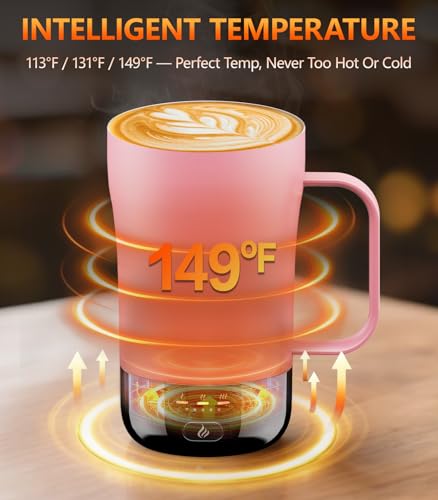 Image of Self-Heating Coffee Mug, 14oz Heated Coffee Mug - Rechargeable Temperature Control Coffee Mug Keep Coffee Hot, Smart Mug Great Gift for Coffee Lovers & Slow Sippers