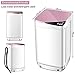 Waterjoy Portable Washing Machines, 7.7 lbs Load Capacity Portable Washer and Dryer Combo with Built-in Barrel Light & LED Display for Household and Apartment （Pink）