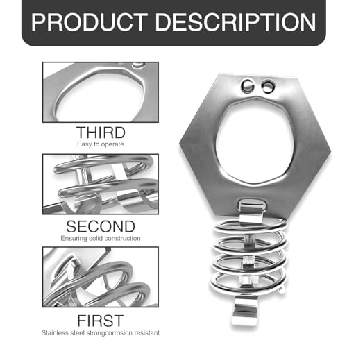 Image of 2 PCS RV Water Heater Cam Lock, 1.5 inch Stainless Steel Durable Rust-proof Water Heater Cover Latch Fastener, Fastening Flexible Spring and Easy-grip Ring Accessory, Universal for RVs (Silver)