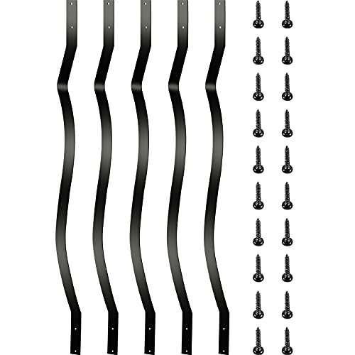 VEVOR Balaustres de cubierta, paquete de 26 husillos de metal para cubierta, balaustre de escalera de 32.2 x 1 pulgada con tornillos, barandilla de cubierta de hierro para madera y cubierta compuesta