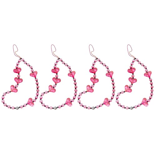 Staqlo 4PCS Handmade Heart Beads Phone Charm - Cute Colorful Phone Bracelet Lanyards and Wrist Straps zlax-3333
