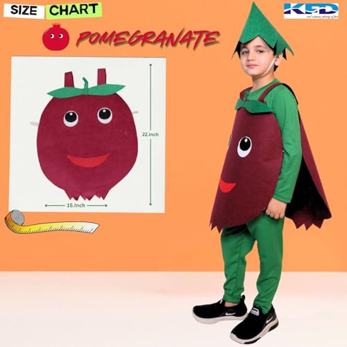 Image of Kaku Fancy Dresses Fruit and Vegetable Costume Paper Cutout with Cap For Kids | Healthy Food Costume For Boys & Girls (Tracksuit Not Included)
