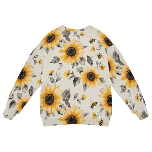 JUNZAN Aesthetic Sunflower Neutral Kids Girls Hoodie Sweatshirt Fleece Boys Sweat Shirt Sports 4T2