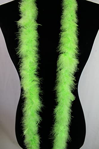 Fukang Feather Light Handmade Craft Turkey Marabou Feather Boas 2Yard Long (Lime Green) #TOP1