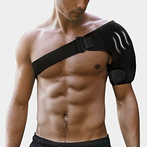 Shoulder-Ice-Pack-Cold-Therapy - Rotator Cuff Cold Therapy,Reusable Heating Cooling Compression Wrap,Shoulder Brace for Pain Relief,Fit Left & Right Shoulder