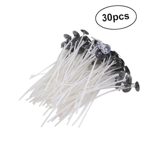 30 piezas de mechas para velas pre-enceradas de algodón natural miniatura 6