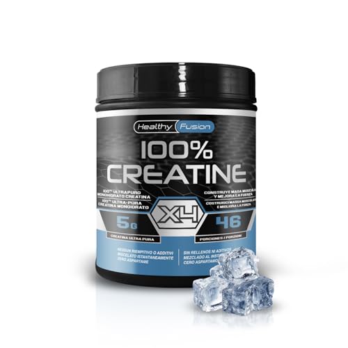 Healthy Fusion 100% Creatina Monohidrato, Alta dosis | 5gr de Creatina por toma | Promueve el crecimiento muscular y mejora la resistencia física | Alta solubilidad | 300g Sin sabor