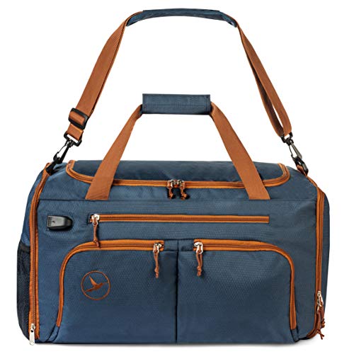 Hummingway Large Duffel Gym Bag: Navy Blue Sports Duffle Bag for Men and Women