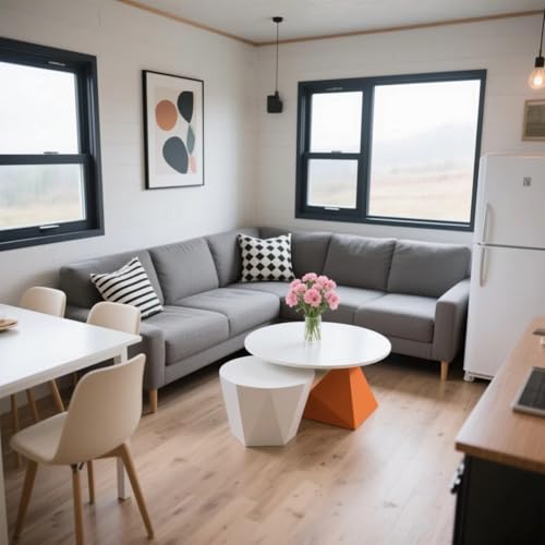 Prefab Tiny Home for Sale,20ft Tiny House to Live in for Adults with 2 Bedrooms Full Bathroom Kitchen,Prefabricated Expandable Container House Foldable Mobile House to Live - Image 3