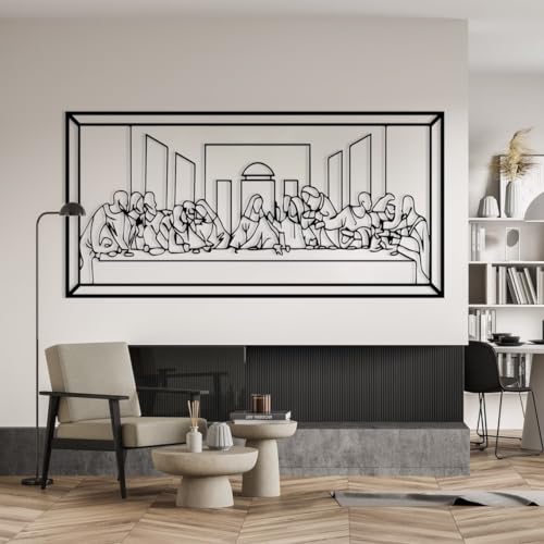 The Last Cène Jésus art mural en métal, sculpture moderne pour chambre à coucher - 5