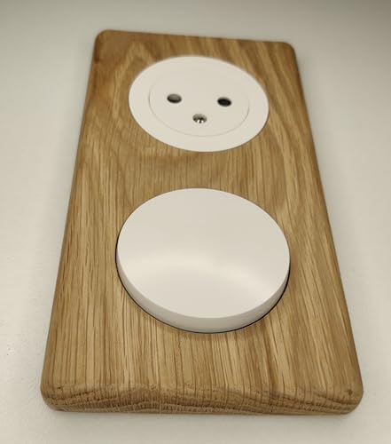 Generic - Plaque double en bois pour interrupteur/prise (Compatible Legrand® Dooxie)