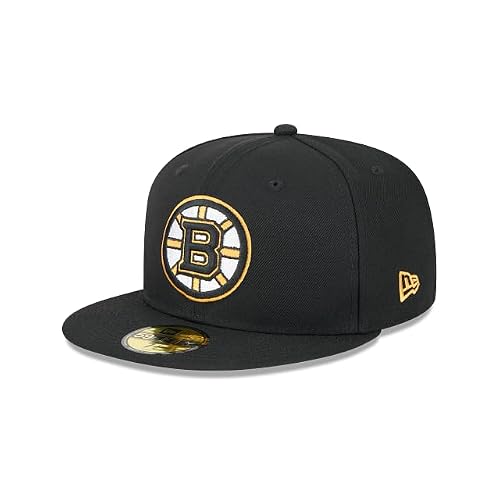 Adult Boston Bruins New Era Black 59FIFTY Fitted Hat - Men's