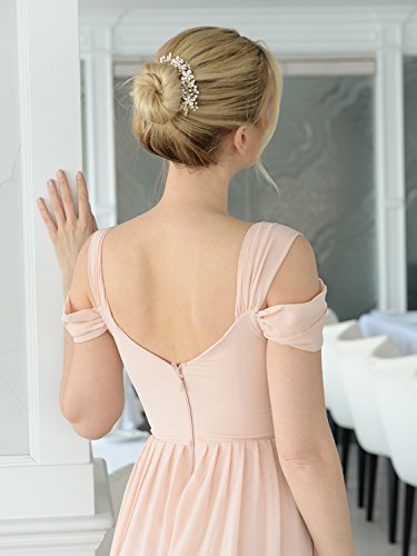 Mariell Handmade Brushed Gold And Ivory Pearl Wedding Comb - Crystal Jeweled Bridal Hair Accessory #TOP3