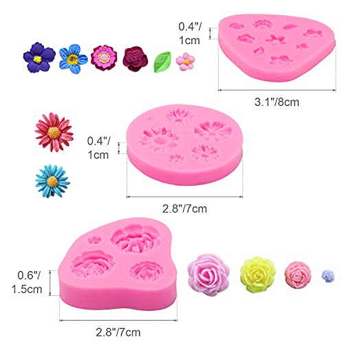 JINYJIA Stampi in Silicone Fondente Torta 3 Pezzi