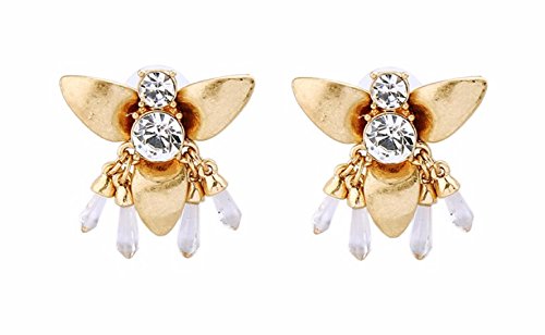 billionaire asia Insect Jewelry New Alloy Crystal Bee Women Stud Earrings Fashion Jewelry Accessories