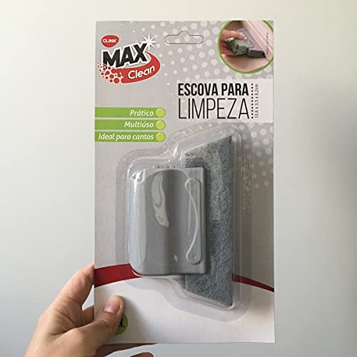 Escova para Limpeza de Cantos Janelas Microfibra Cinza