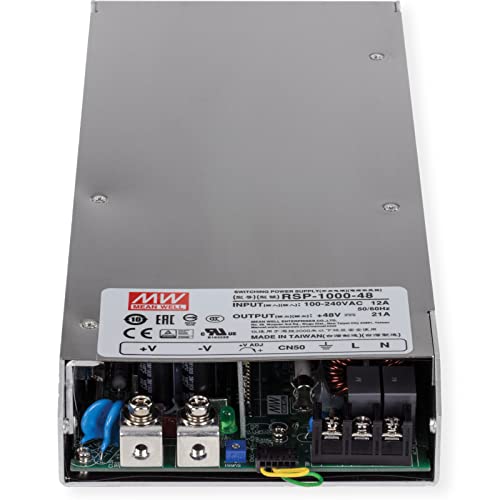 Image of TRENDnet 1000W, 48V DC, 21A AC to DC Industrial Power Supply with PFC Function, TI-RSP100048, Compatible with 4U 19 inch Rackmount TI-R4U (Sold Separately), Built in DC Fans, UL 508 Approved