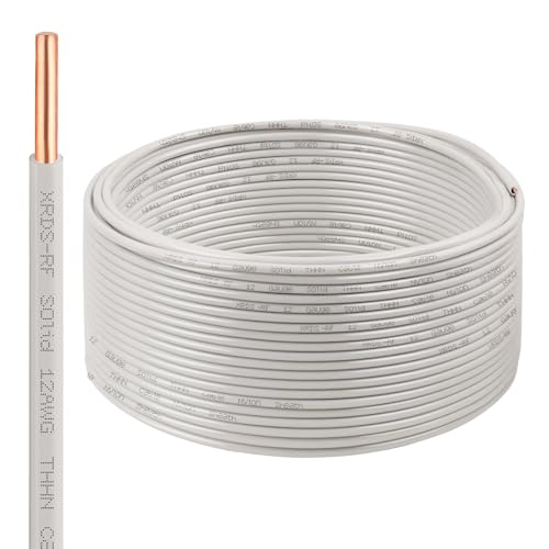 12AWG THHN Wire 100FT, Single Bare Copper Conductor with PVC and Nylon Insulation, 600V Rated, Heavy-Duty THHN Wire for Residential and Industrial Use (12 Gauge, 100 Feet)