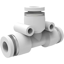 BLCH PNEUMATIC 3/8 inch OD Tee Plastic Push to Connect Fittings 3 Ways Tube Connect Push Fit Push Lock PE -3/8 ODPack of 6