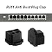 uxcell 10 Pcs RJ11 Anti Dust Plug Cap, Rubber Port Cover Stopper Anti Dust Plug Protector for RJ11 Plug Connectors Telephones, Black