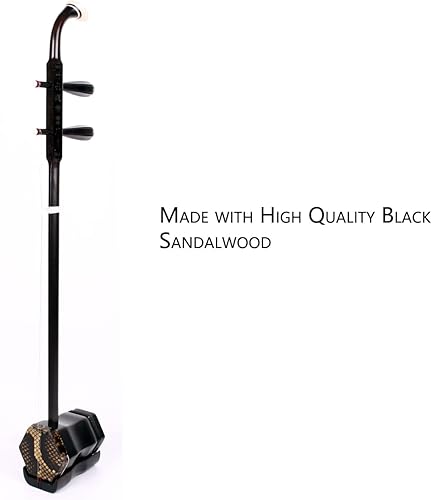 Miniatura 4 de NS Musical Erhu profesional de madera de sándalo negro, violín chino de 2 cuerdas de Suzhou, NICOSHINE Erhu Set con piel de tambor de 10 capas, DVD,