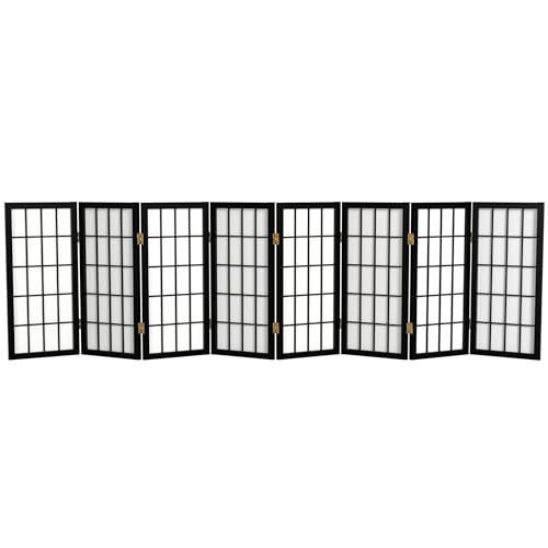 2 ft. Short Desktop Window Pane Shoji Screen - Black - 8 Panels by Red Lantern - Used condition - US$130.23