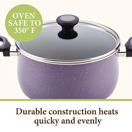 Paula Deen 16986 Riverbend Nonstick Cookware Pots and Pans Set, Aluminum, Lavender Speckle 3 Gallery Image