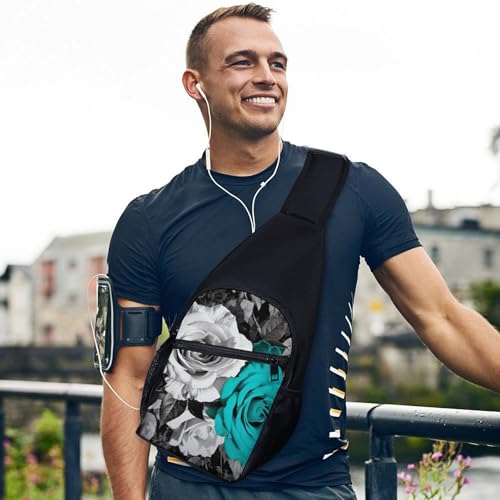 Mochila bandolera ligera floral para senderismo y viaje miniatura 3