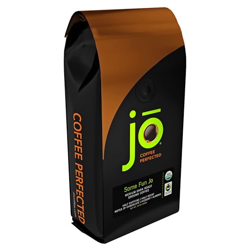 SOME FUN JO: 10 oz, Organic Half Caff Ground Coffee,