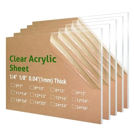 5 Pieces 8 x 10” Clear Acrylic Sheet Plexiglass - 0.04”(1mm) Thick, Use for Craft Projects, Signs, DIY Projects and More; Cut with Saw or Hand Tools
