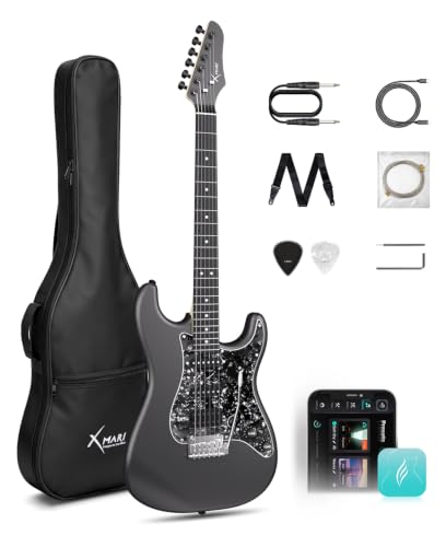 Enya X MARI Smarte E-Gitarre Set mit integrierten DSP-Effekten 4 Voreinstellungen USB-C-OTG-Aufnahme Kopfhörerausgang Alnico-Tonabnehmer mit Spulen-Split Kohlefaser-Korpus