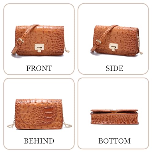 Image of Makcr Joacbv Small Crocodile Crossbody Cell Phone Purse for women Vegan Leather Clutch Wallet with Leather Shoulder Strap | Small