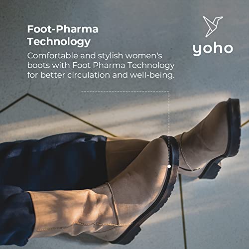 Image of YOHO Slays women comfortable Boots | Extra cushioned foot bed and skin friendly Ankle Boot with low heels | Trendy, Stylish,Casual Boots with zipper | Winter, snow and holiday outings
