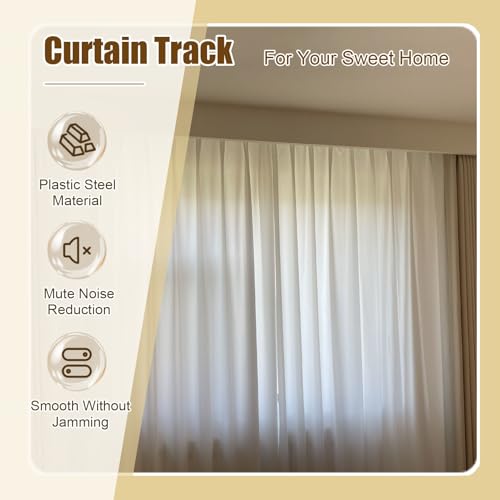 Rail de Rideau de Plafond Double Rangée avec Roulettes 5m