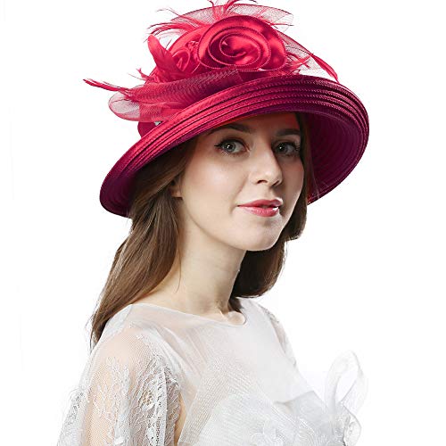 Original One Women's Classic Cloche Church Hat for Derby Day Kentucky Horse Racing (Burgundy)