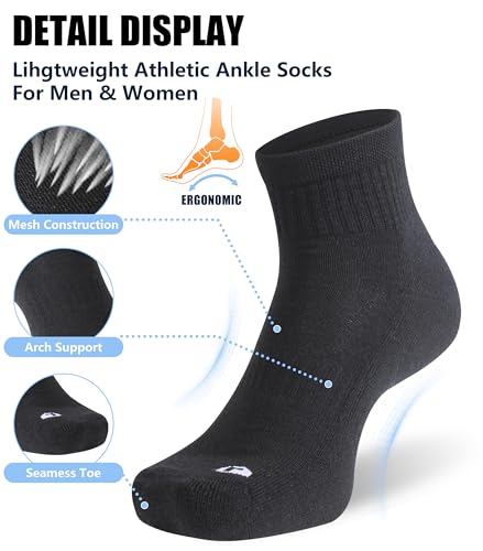 Image of Merino Wool Ankle Socks, Men's Women's 90% Wool Athletic Thin Running Moisture Wicking Socks, 3 Pairs