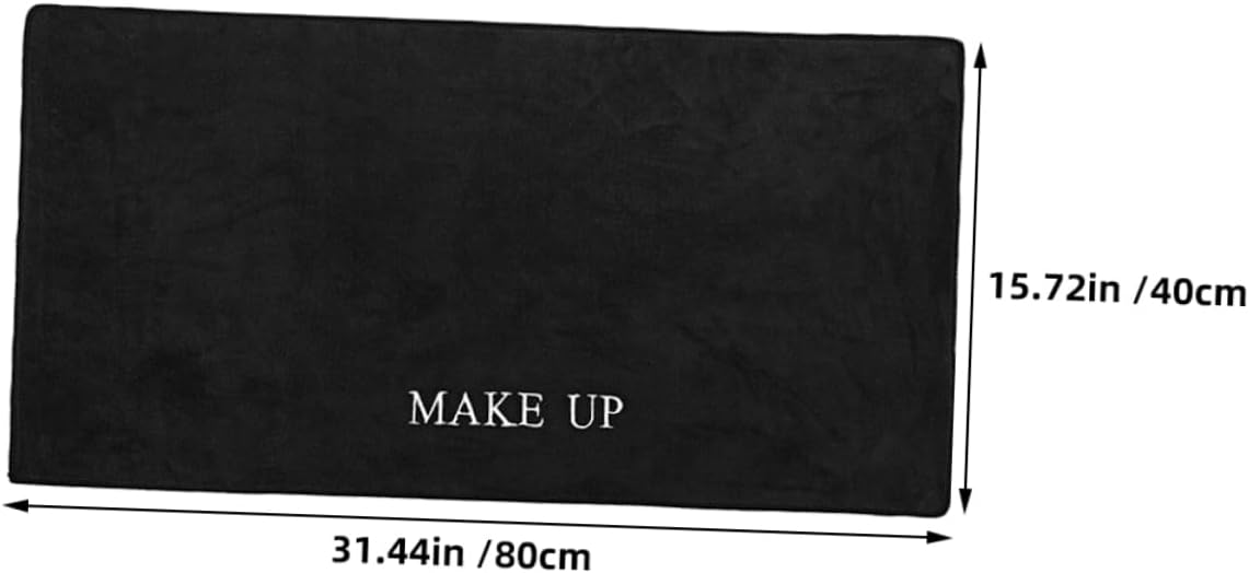 2-Piece Vanity Desk Mat Countertop Protector Mat 40x80cm Reusable Water-Resistant Table Cover Protector Black