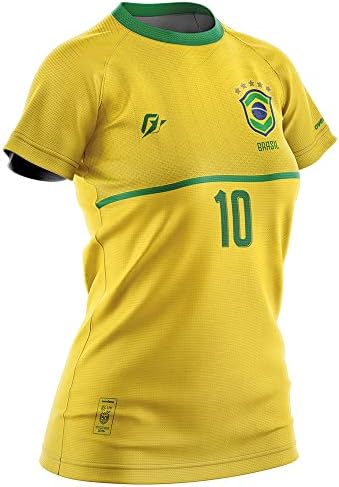 Camiseta Baby Look Filtro UV Brasil Canarinho Amarelo Torcedor