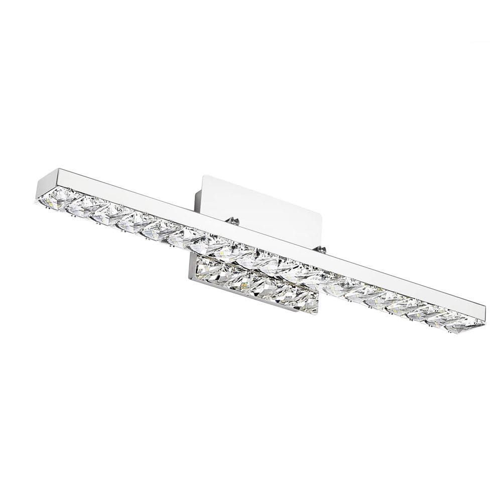 Moderne luci da toeletta in cristallo, apparecchi di illuminazione per il bagno sopra lo specchio, luce a parete a striscia lunga a LED, lampada da parete per interni girevole a 180°
